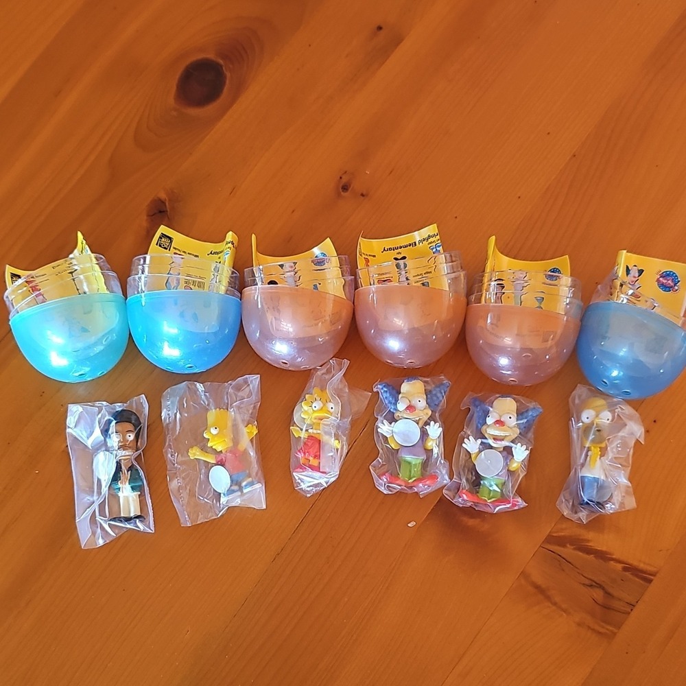 Fox The Simpsons Bobble Head Fast Food Premium Toys Set of 6 with Capsules